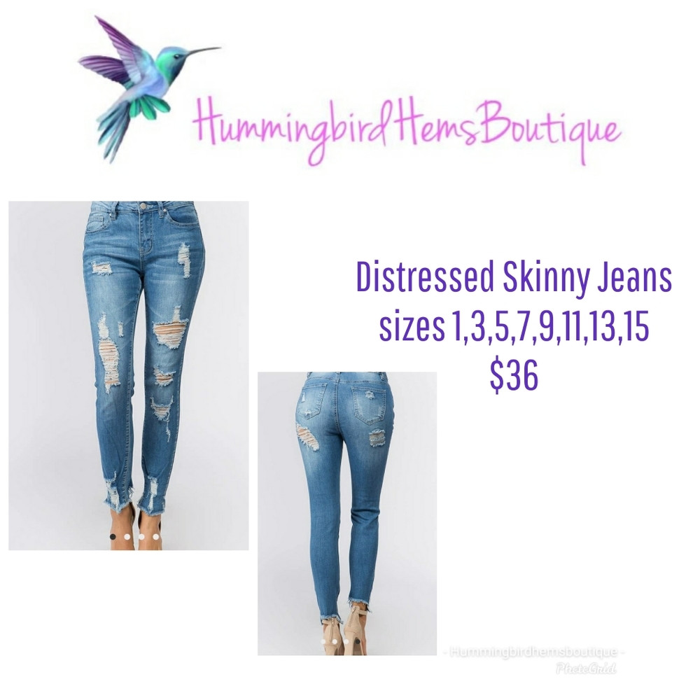 Denim distressed jeans